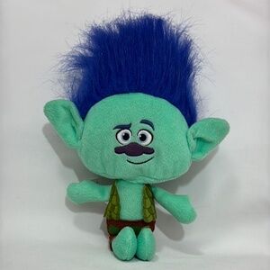 Branch Green Troll Blue Hair Plush Doll Stuffed Animal 12” Dreamworks 2015